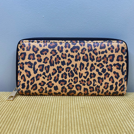 Wallet - Faux Leather - Gold Animal Print