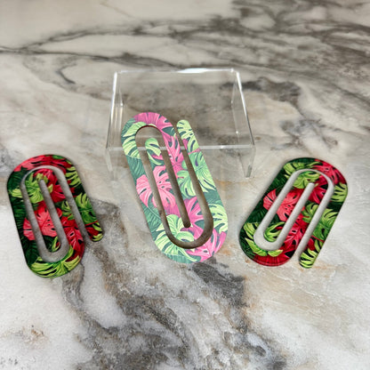 Jumbo Paperclip - Monstera Leaves