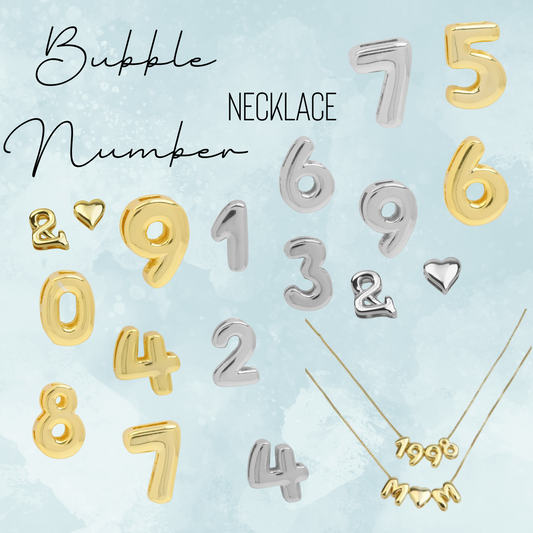 Necklace - Bubble Number - Gold - PREORDER 8/20-8/23
