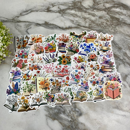 Stickers - Books & Flowers