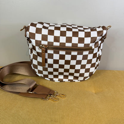 Roni - Nylon Crossbody - Taupe Brown
