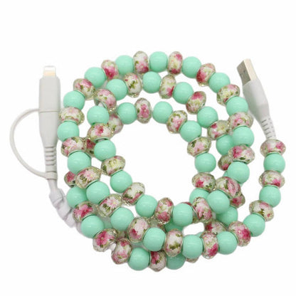 Charging Cord - Beaded - Clear Design
