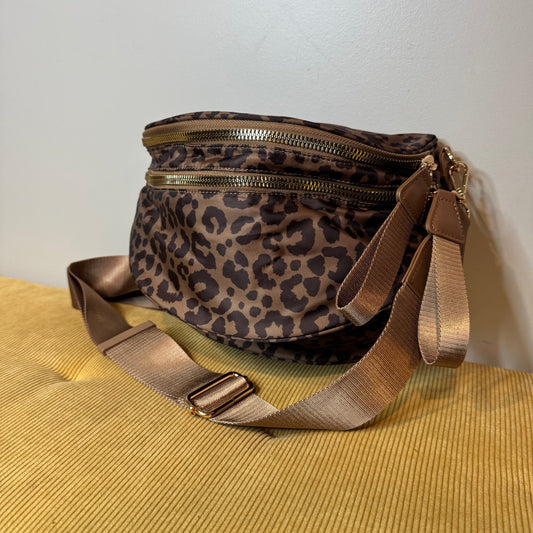 The Roni Nylon Crossbody - Animal Print Chocolate