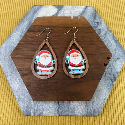 Wooden Teardrop Cutout - Christmas - Santa