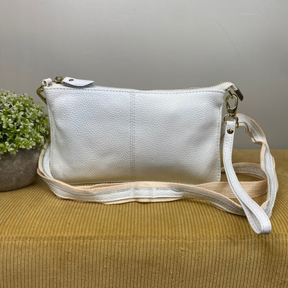 Megan Clutch Crossbody - Genuine Leather - White - LAST ONE LEFT