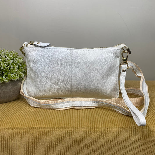 Megan Clutch Crossbody - Genuine Leather - White - LAST ONE LEFT