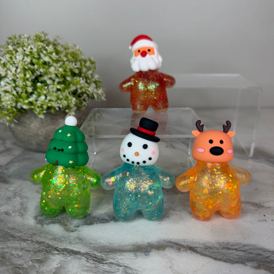 Squishy Toy - Christmas Glitter Characters - PREORDER