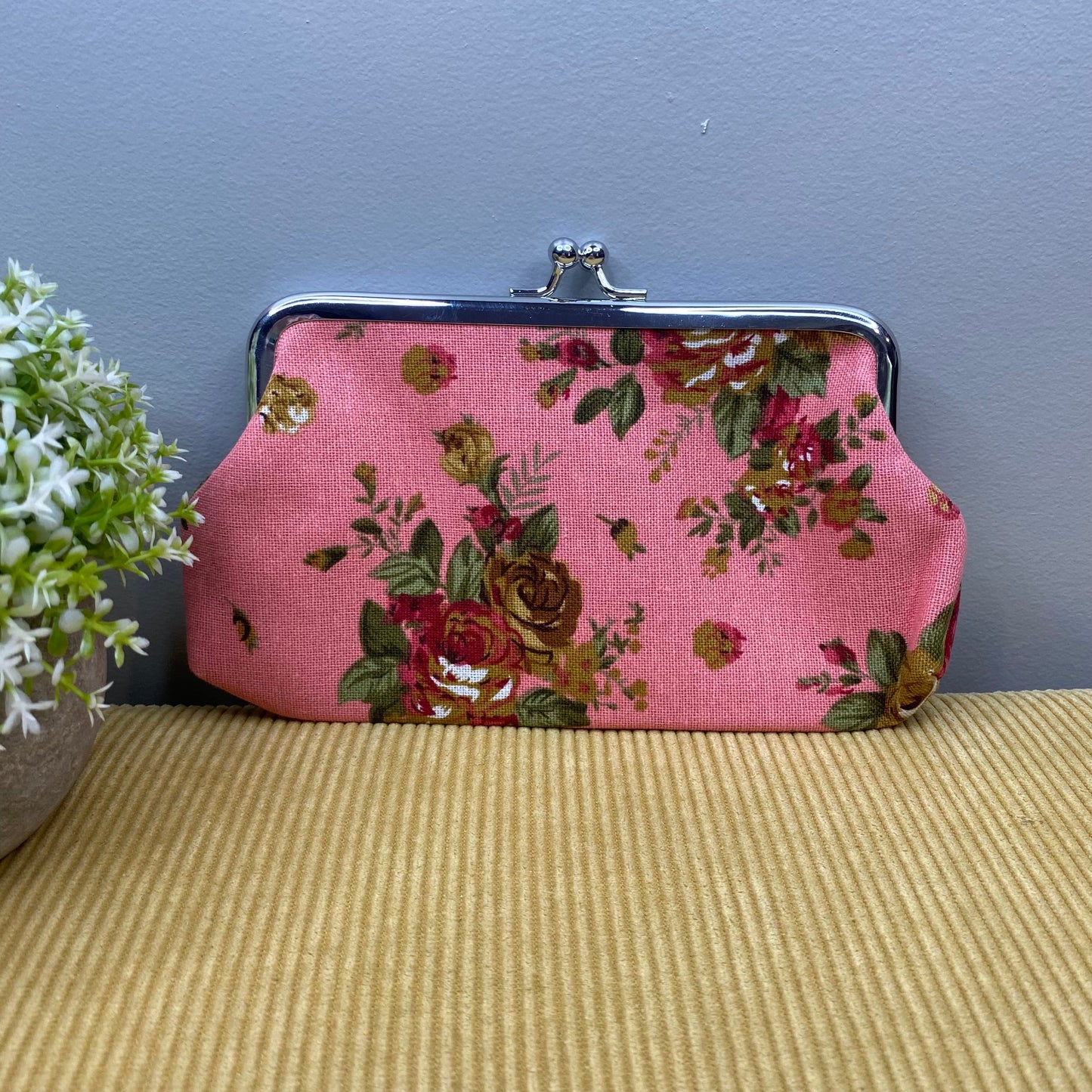 Clamshell Coin Purse Rectangle - Floral