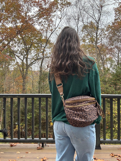 The Roni Nylon Crossbody - Animal Print Chocolate