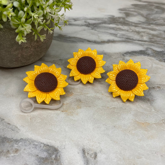 Acrylic & Silicone Straw Toppers Tumbler - Sunflower