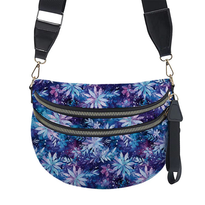 Roni - Nylon Crossbody - Blue Purple Snowflake