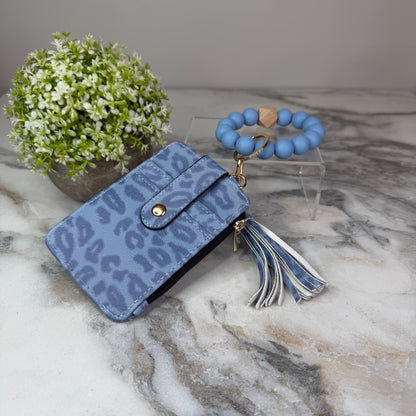 Bracelet Keychain & Card Holder Wallet - Animal Print