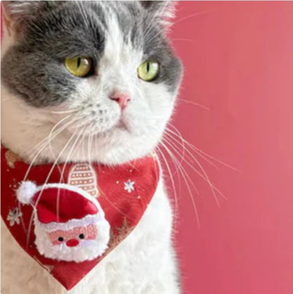 Cat Adjustable Bandana - Christmas