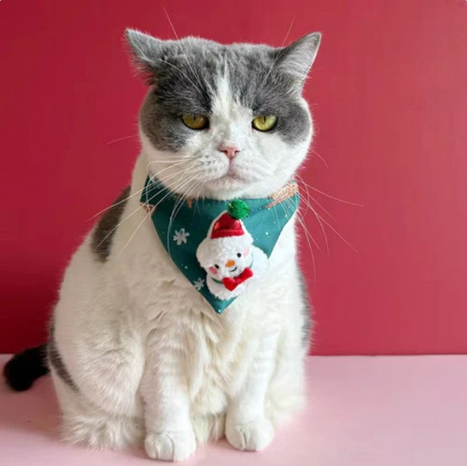 Cat Adjustable Bandana - Christmas