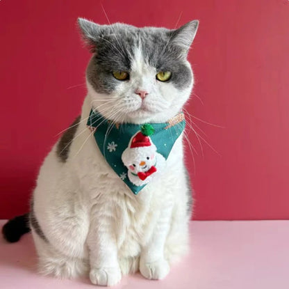 Cat Adjustable Bandana - Christmas