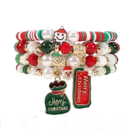 Christmas Bracelet 10 Multi-layer Beaded MN