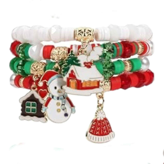 Christmas Bracelet 17 Multi-layer Beaded MN