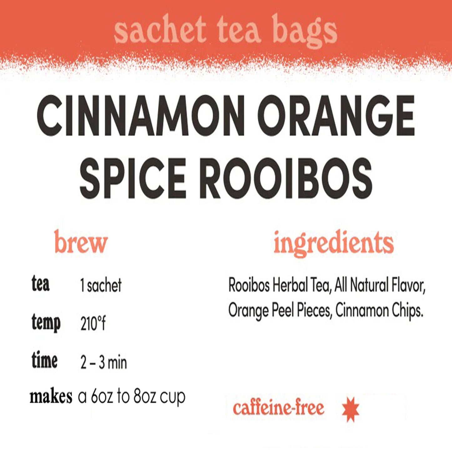 Cinnamon Orange Spice Rooibos Herbal Tea - Sachets / Teabags