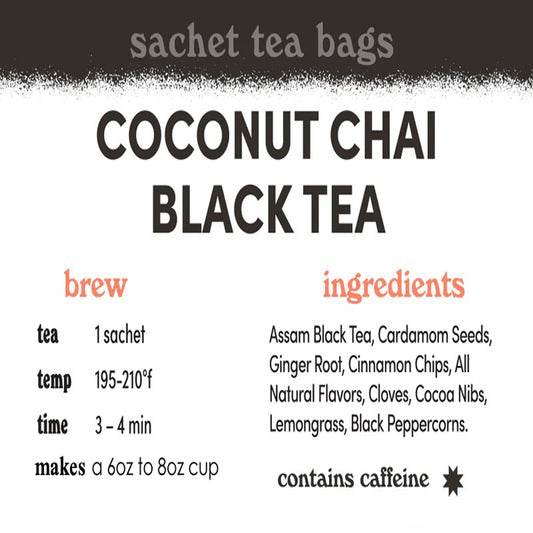 Coconut Chai Black Tea - Sachets / Teabags