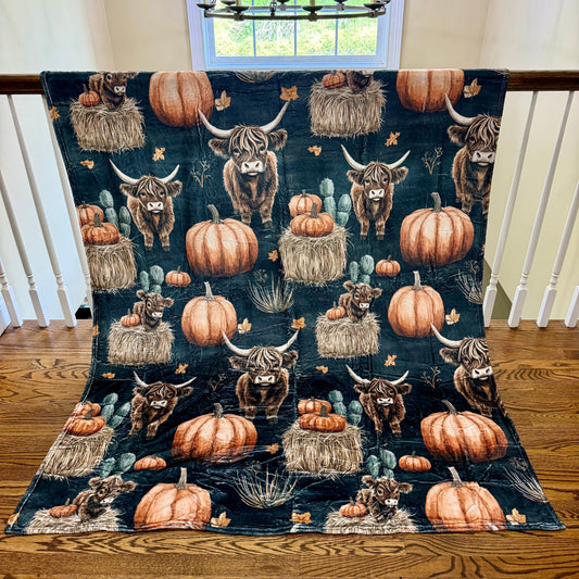 Blanket Halloween #10 - Fall Highland Cow - PREORDER ends 7/25