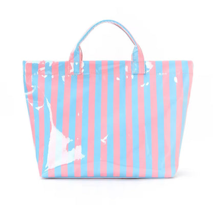The April Vinyl Tote Bag - Stripes