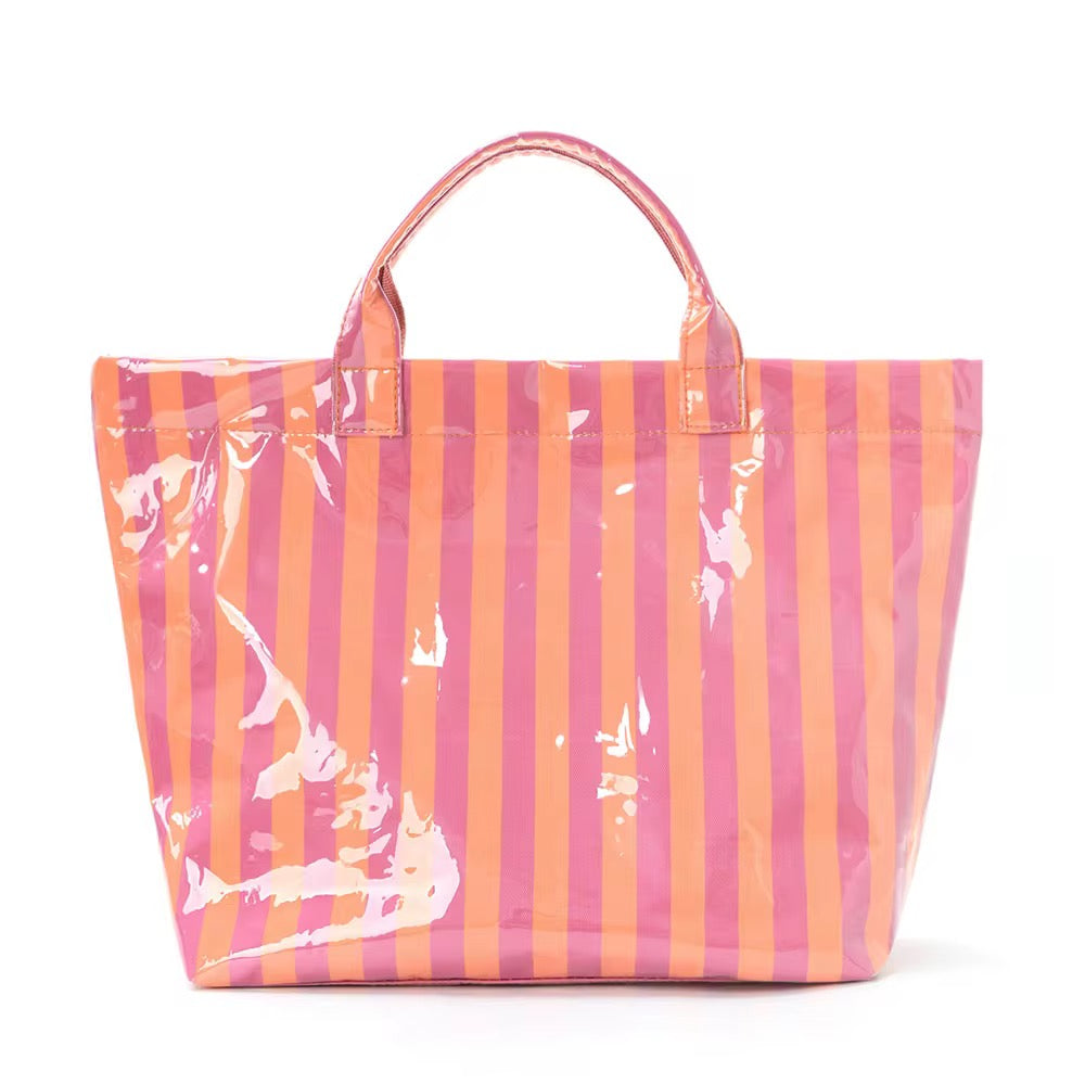 The April Vinyl Tote Bag - Stripes