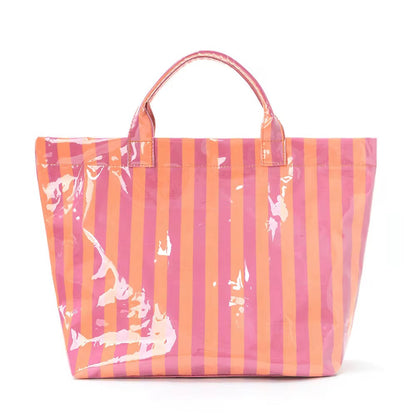 The April Vinyl Tote Bag - Stripes