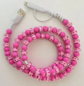 Charging Cord - Beaded - Clear Design