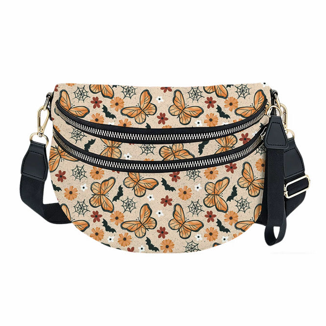 The Roni Nylon Crossbody - Halloween Fall Spiderweb Butterfly