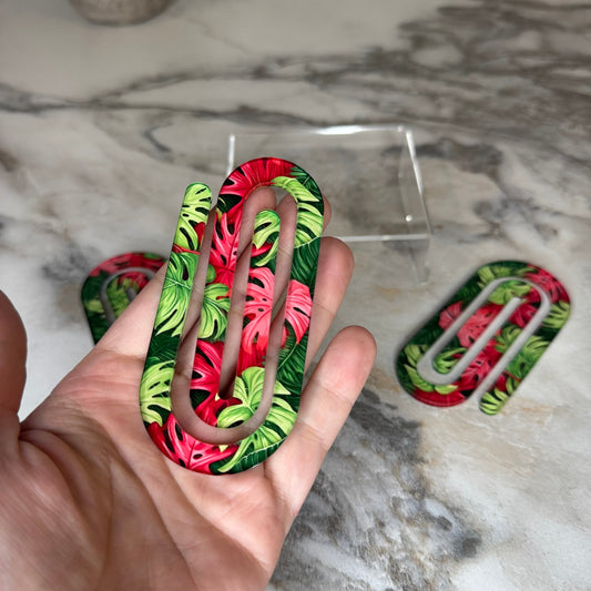 Jumbo Paperclip - Monstera Leaves