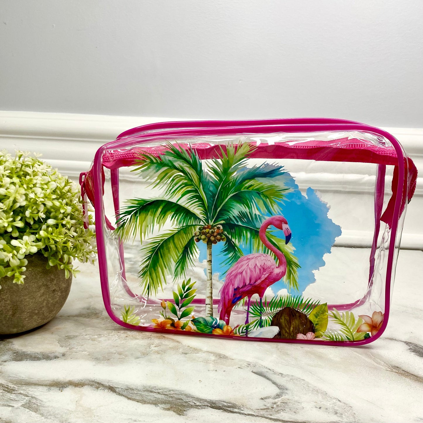 Clear Pouch - Carry On Flamingo