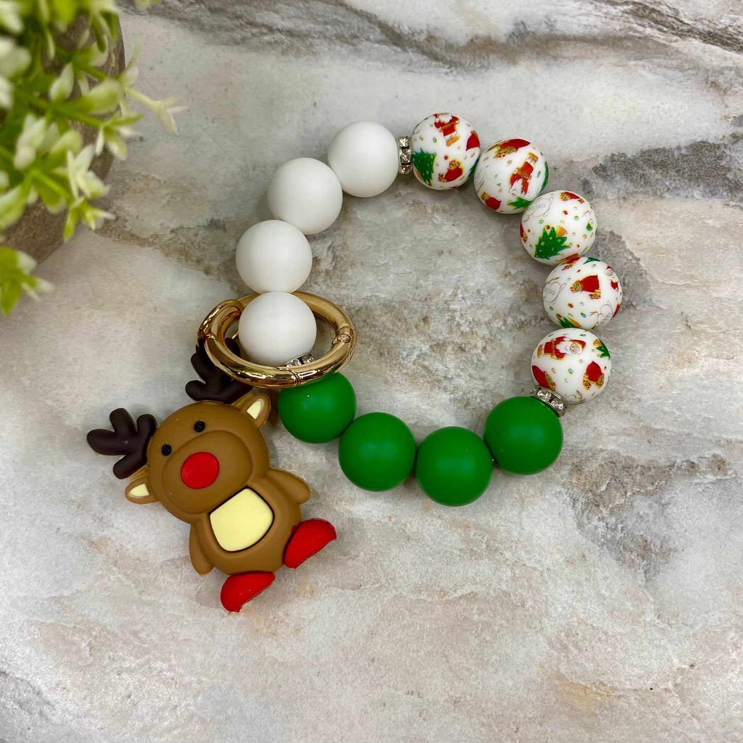 Silicone Bracelet Keychain - Christmas Winter - Reindeer MNC