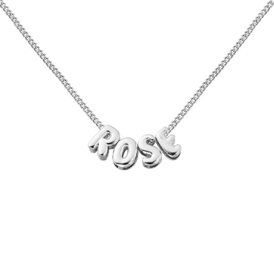 Necklace - Bubble Letter - Silver - PREORDER 8/13-8/16