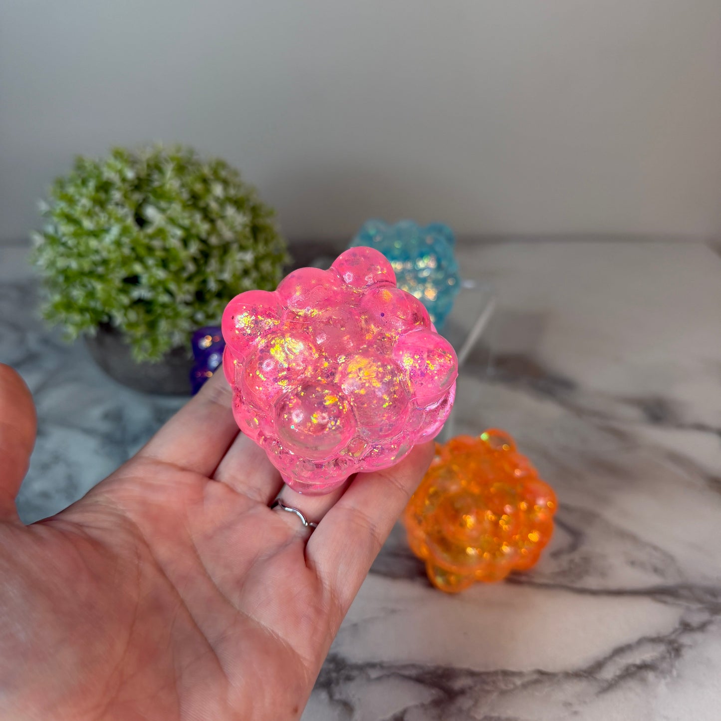 Squishy Toy - Smooth Cube, Glitter - PREORDER