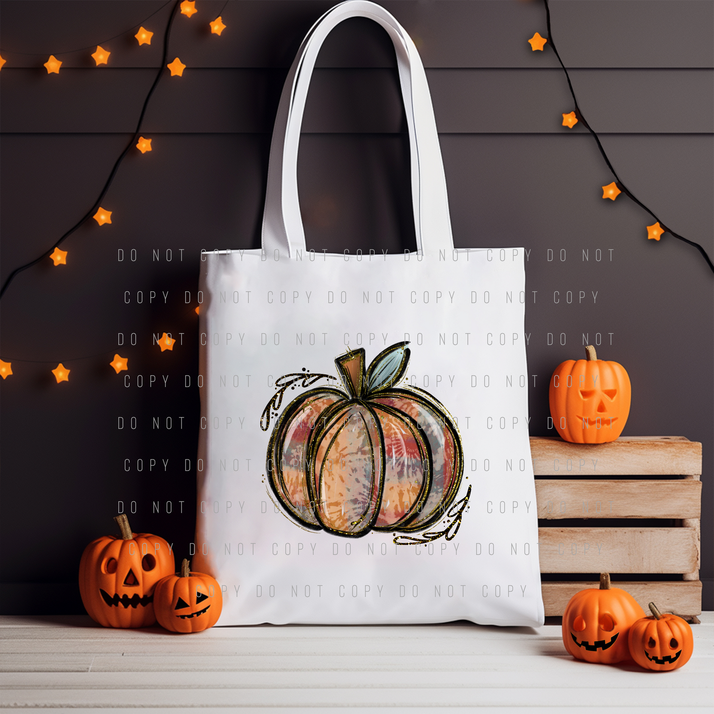 Tote Bag - Halloween - Tie Dye Pumpkin