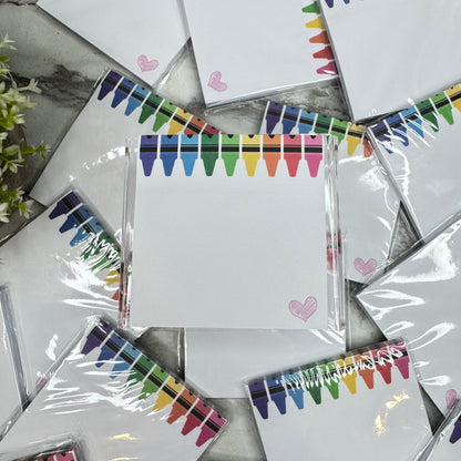 The Sticky Note Collection - Teacher Crayon Heart