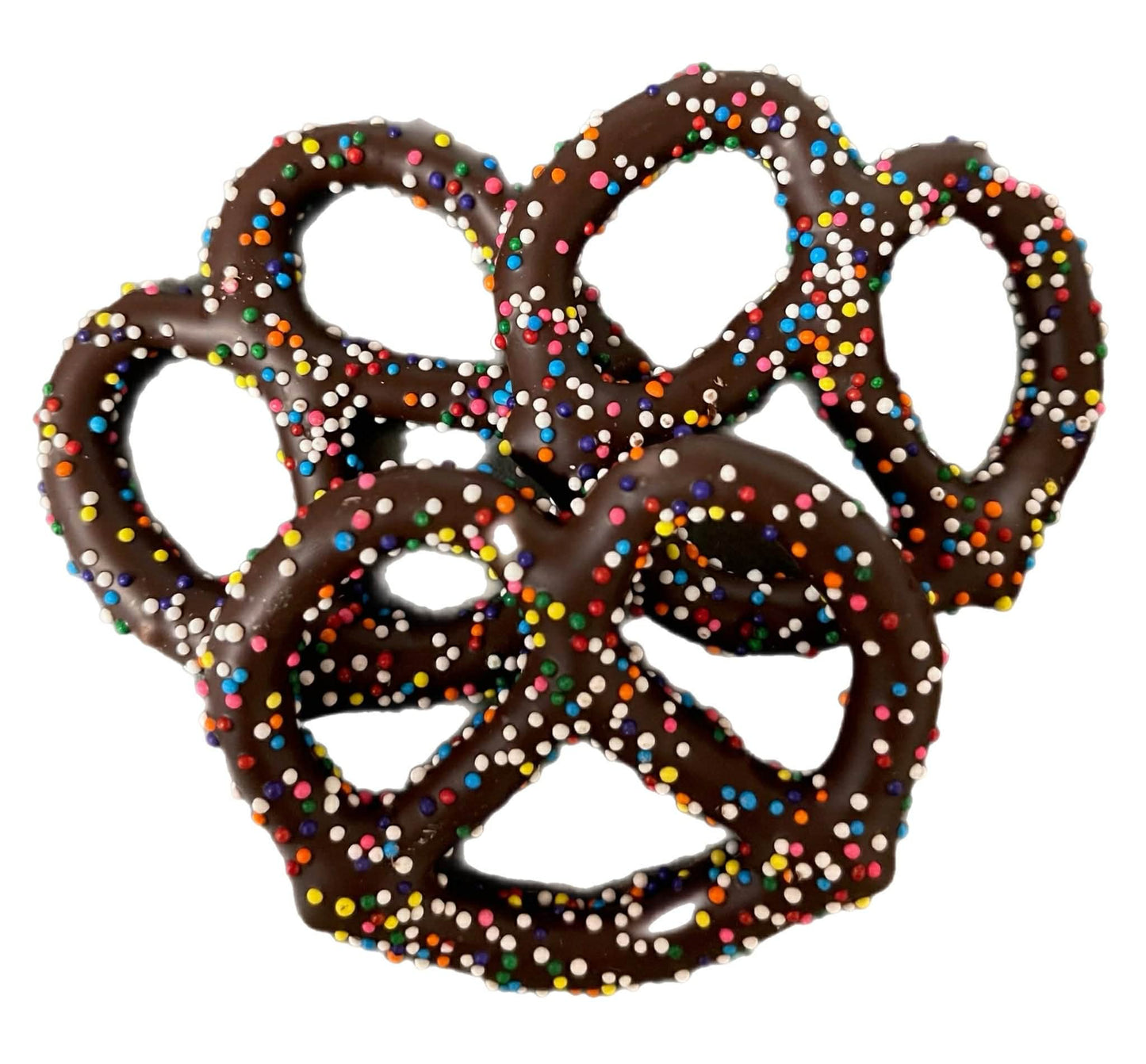 Dark Chocolate Covered Pretzels with Sprinkles