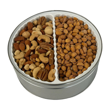 Deluxe Mix Nuts and Honey Roasted Peanuts Gift Tin 2 lb