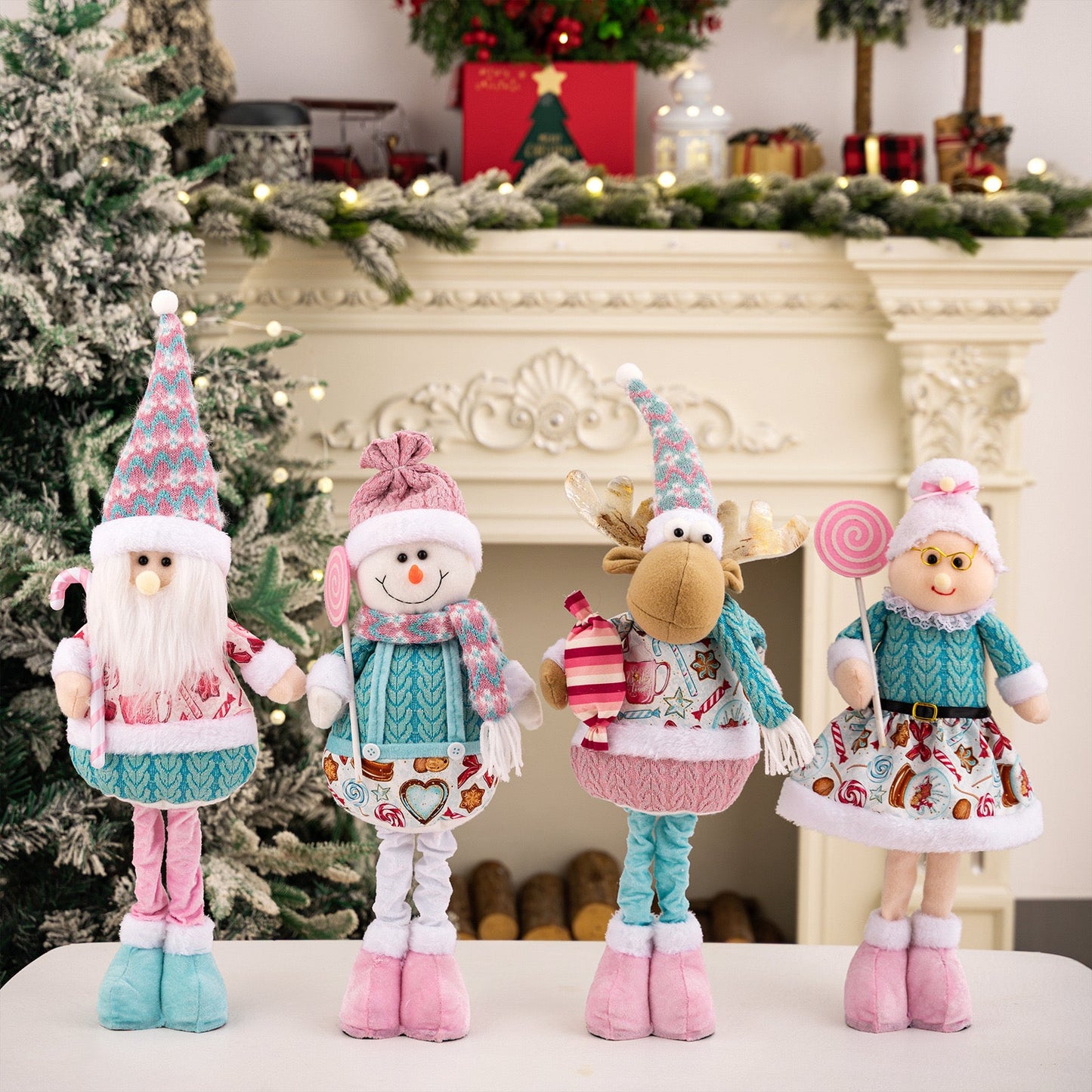 Telescopic Standing Christmas Decor - Pink & Blue - PREORDER 10/3-10/6