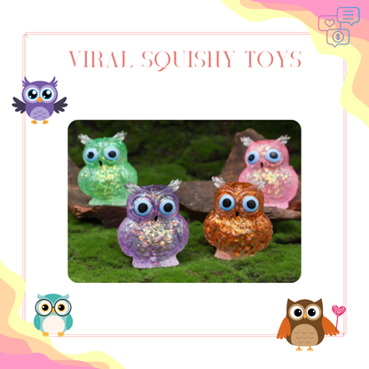 Squishy Toy - Owl, Glitter - PREORDER