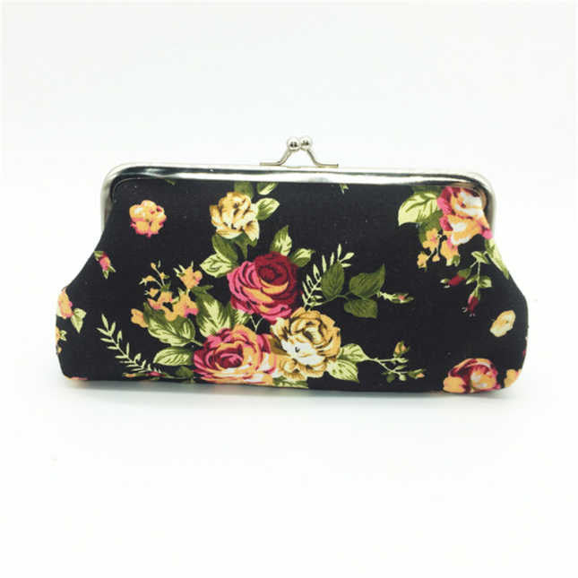 Clamshell Coin Purse Rectangle - Floral MNC