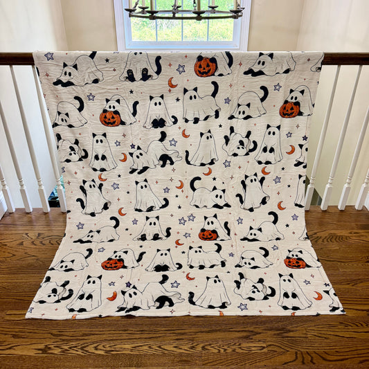 Blanket Halloween #4 - Ghost Cats - PREORDER ends 7/25