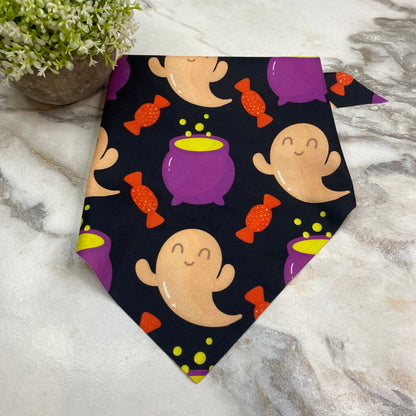 Dog Bandana - Halloween - Ghost Candy Cauldron