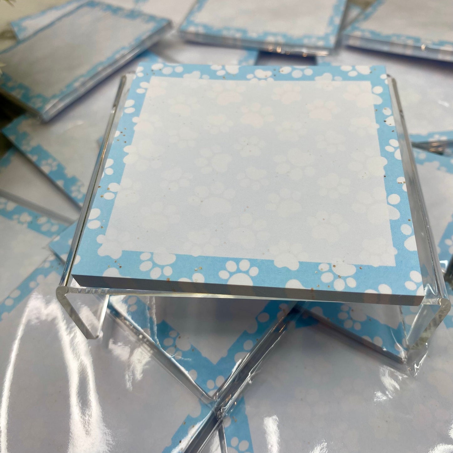 The Sticky Note Collection - Blue Paw Prints