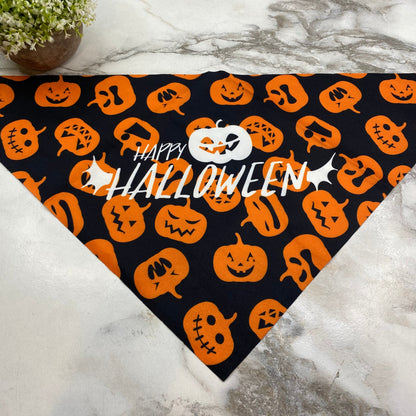 Dog Bandana - Halloween - Silly Pumpkin Faces MNC