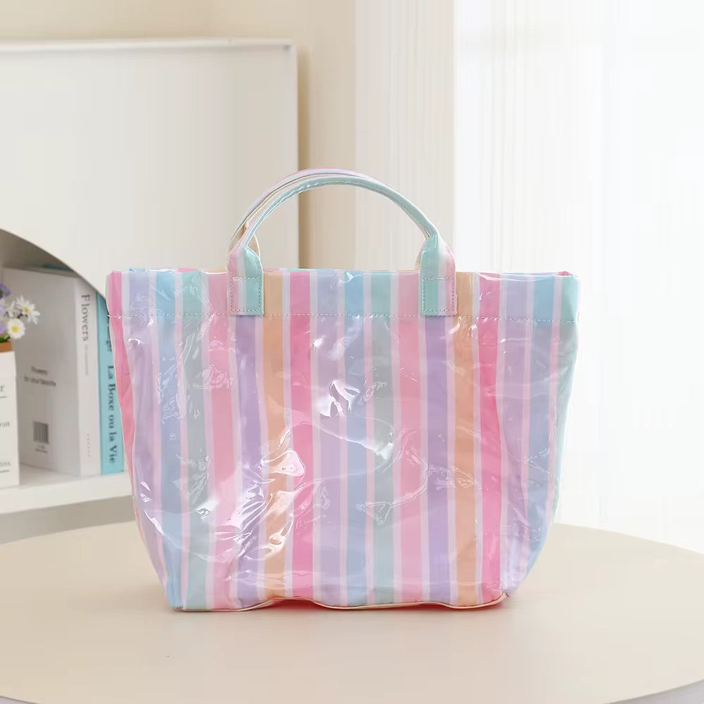 The April Vinyl Tote Bag - Stripes