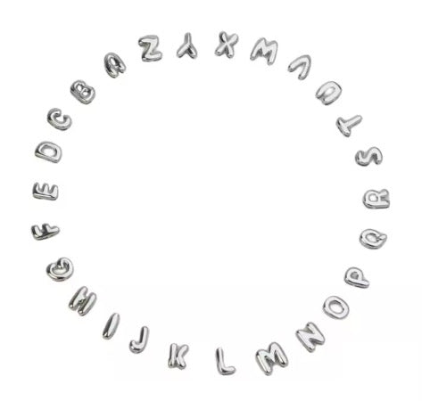 Necklace - Bubble Letter - Silver - PREORDER 8/13-8/16