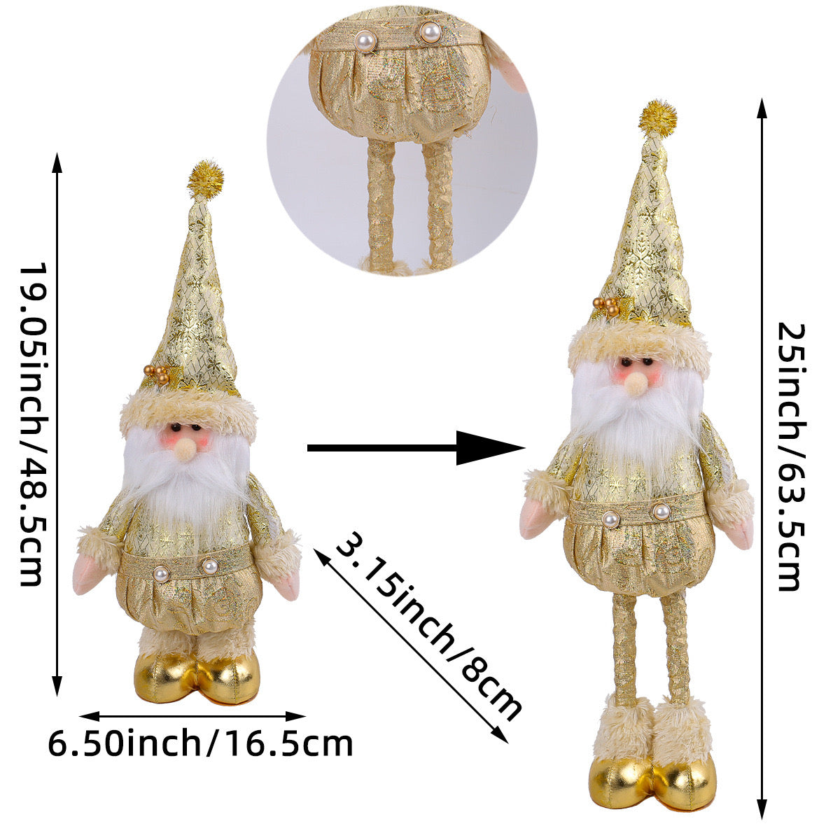 Telescopic Standing Christmas Decor - Gold