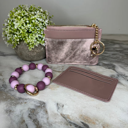 Denim Suede Bracelet Keychain & Card Holder - PREORDER 7/19-7/22