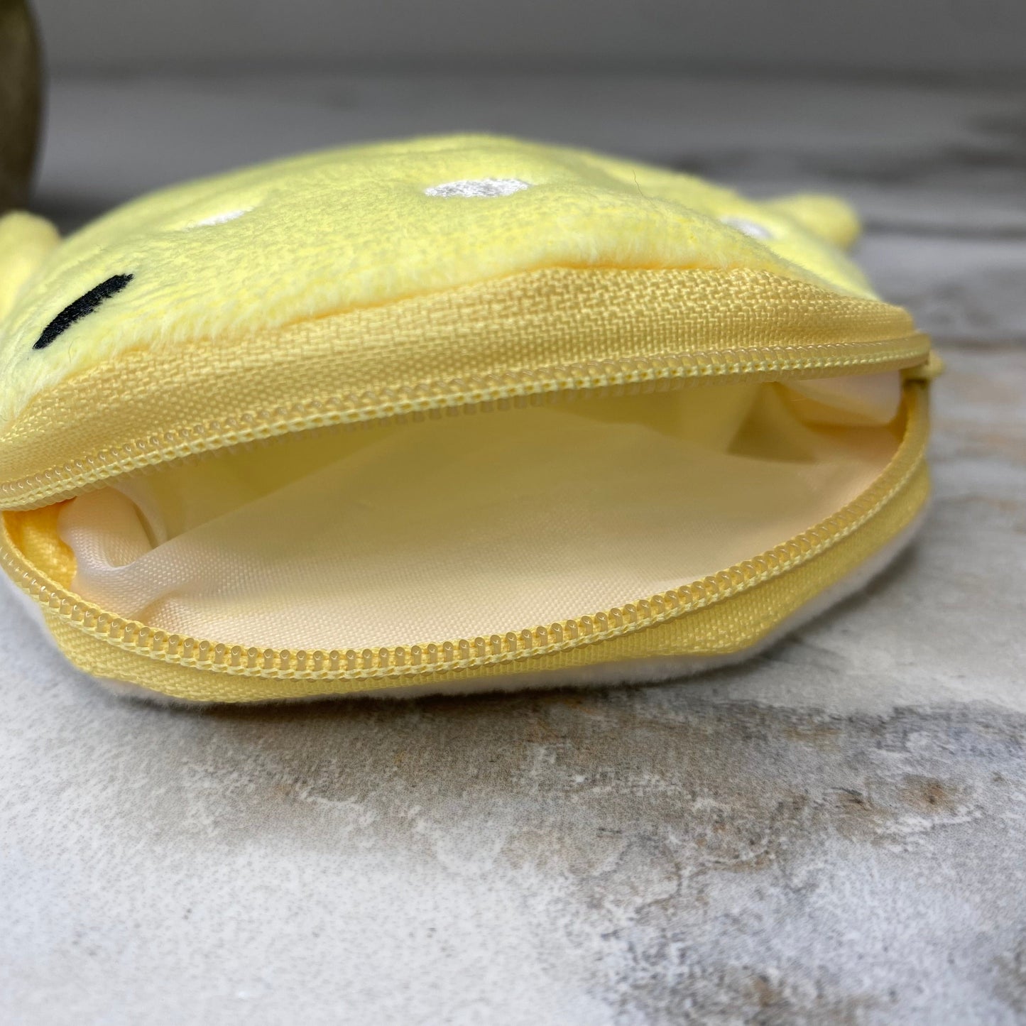 Coin Pouch Keychain - Velour Whale - Yellow